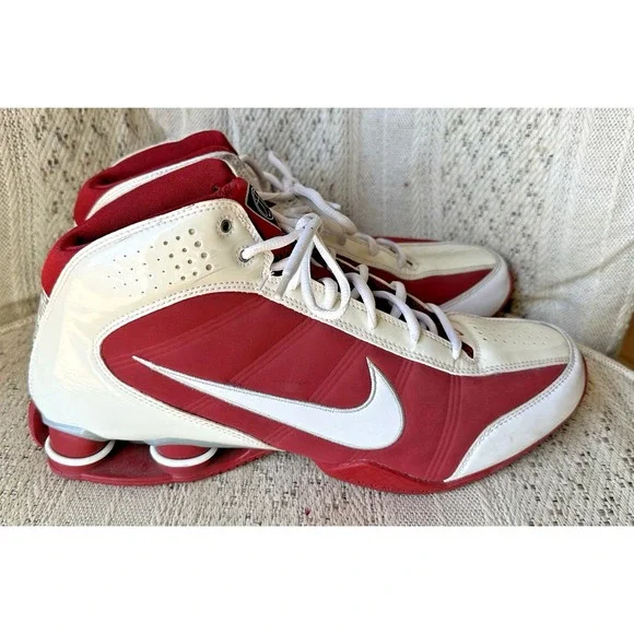 2009 Nike Shox Vision TB White/Varsity Red/Metallic Silver 367190-112‎ Men's 12